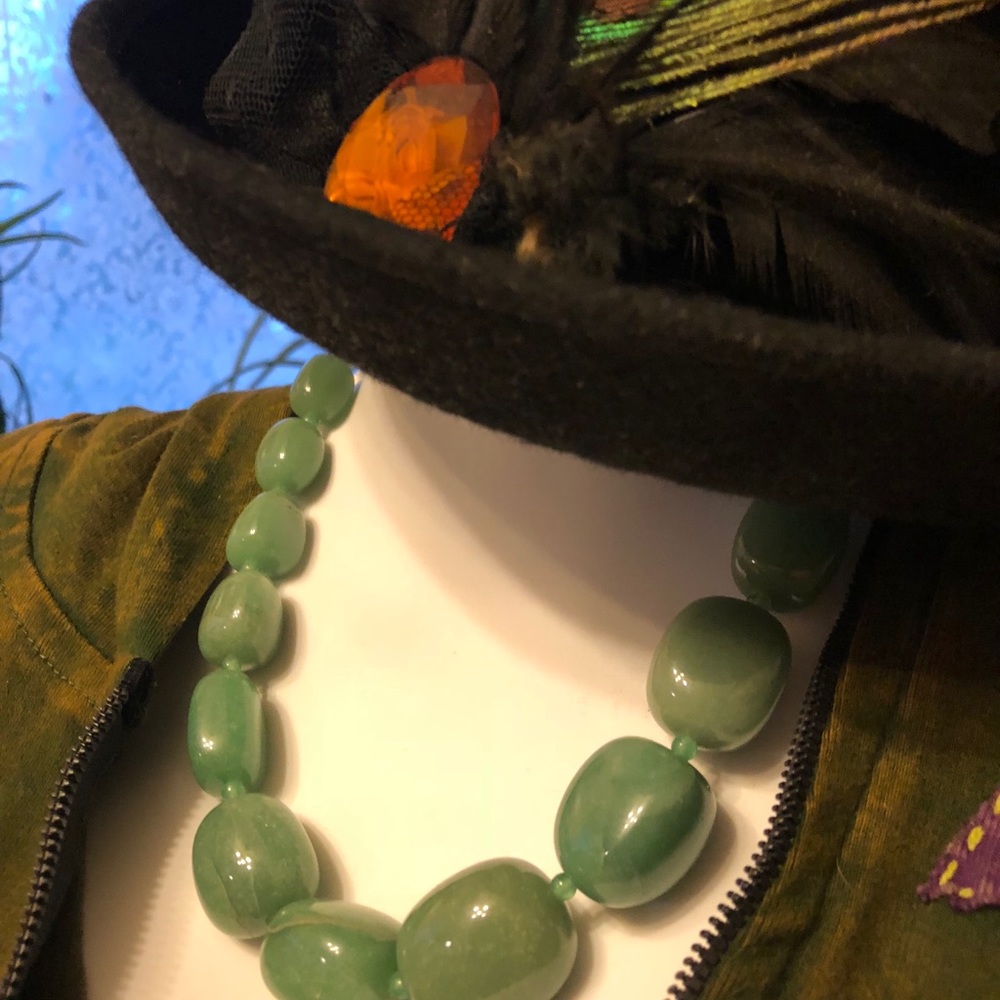 Faux Jade Statement Necklace